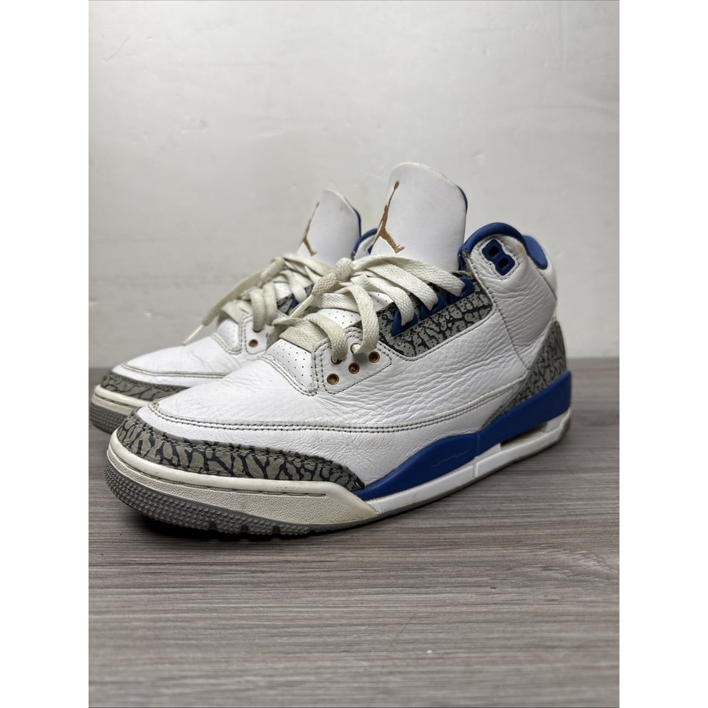 Jordan 3 Retro Washington Wizards Size‎ 9.5 Pre-Owned CT8532-148 White Blue